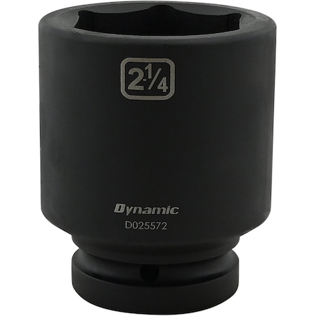 Dynamic 1" Drive Deep Socket, Black Phosphate, Tools 2-1/4" X 1" Drive, 6 Point Deep Length D025572
